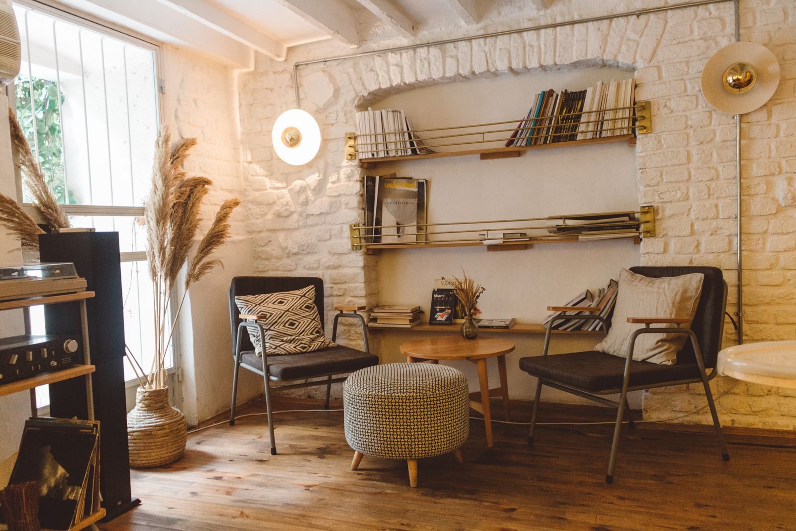 Two upholstered armchairs in a quiet sitting corner